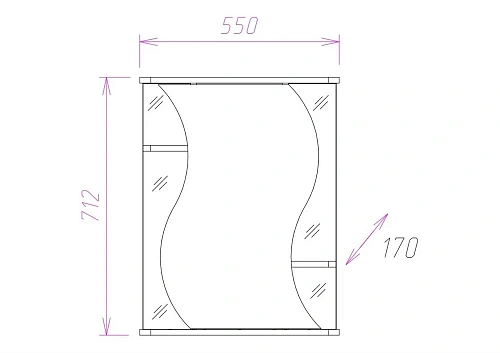 Зеркальный шкаф Onika ЛИЛИЯ 55.00 Универсальный 205532 Зеркальный шкаф Onika ЛИЛИЯ 55.00 Универсальный 205532