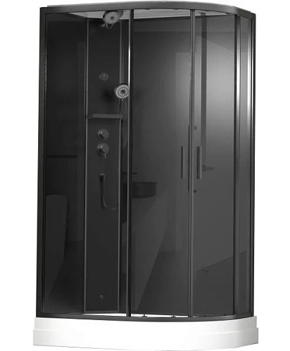 Душевая кабина Timo Premium ILMA Black 902 L с крышей, хамам и стульчиком 120x80x222 Душевая кабина Timo Premium ILMA Black 902 L с крышей, хамам и стульчиком 120x80x222