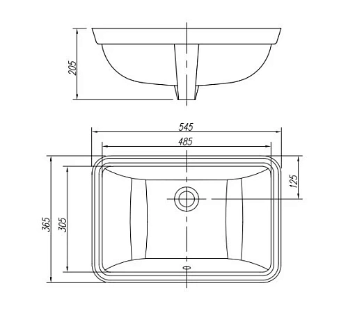 Раковина ARROW AP4036 встраиваемая снизу Раковина ARROW AP4036 встраиваемая снизу