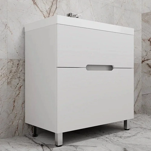 Тумба под раковину Style Line Матис 80 см ЛС-00002443 напольная, белый матовый Тумба под раковину Style Line Матис 80 см ЛС-00002443 напольная, белый матовый