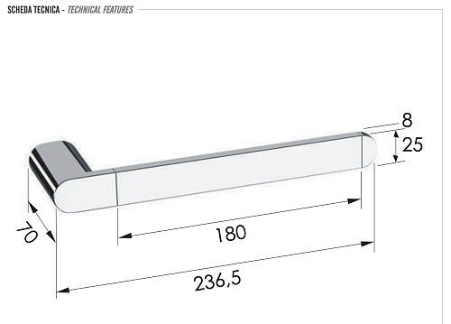 Полотенцедержатель Remer Lounge LN44CR Полотенцедержатель Remer Lounge LN44CR