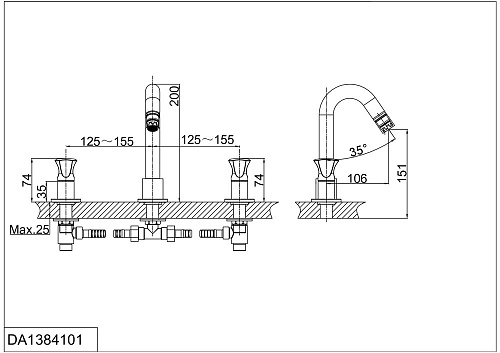 Смеситель для раковины D&K Grimm Hessen DA1384101 Смеситель для раковины D&K Grimm Hessen DA1384101