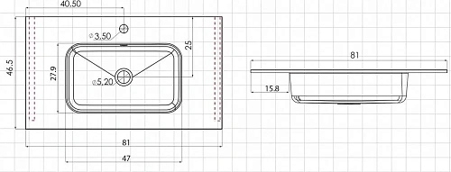 Раковина Vincea VCB-2N800W белая Раковина Vincea VCB-2N800W белая