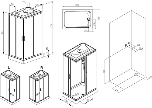 Душевая кабина STWORKI Эстерсунд by Damixa Эстерсунд HWEC-404-12090BT 120x90 564398 Душевая кабина STWORKI Эстерсунд by Damixa Эстерсунд HWEC-404-12090BT 120x90 564398