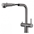 Смеситель для кухни Milacio Ultra 561 (MCU.561.GM) под фильтр, вороненая сталь с вытяжной лейкой Смеситель для кухни Milacio Ultra 561 (MCU.561.GM) под фильтр, вороненая сталь с вытяжной лейкой