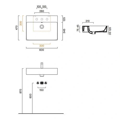 Раковина Catalano Premium 0220600001 60x47, белый глянцевый Раковина Catalano Premium 0220600001 60x47, белый глянцевый