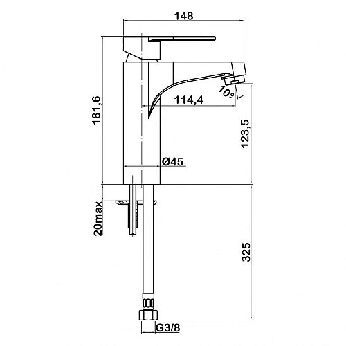 Смеситель для раковины Swedbe Neptune 1310 Смеситель для раковины Swedbe Neptune 1310