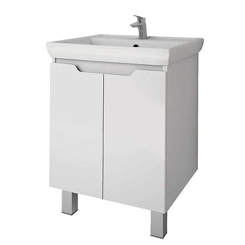 Тумба под раковину DREJA Q PLUS (D), 55 см, подвесная/напольная, 2 дверцы, с опорами, белый глянец 9 99.1008 Тумба под раковину DREJA Q PLUS (D), 55 см, подвесная/напольная, 2 дверцы, с опорами, белый глянец 9 99.1008