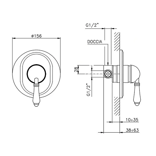 Смеситель для душа Nicolazzi Classico 3406GB76 золото, ручки P.M. BLANC Смеситель для душа Nicolazzi Classico 3406GB76 золото, ручки P.M. BLANC