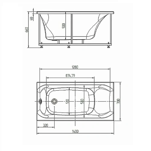 Акриловая ванна Aquatek Альфа 140 пустая без фронтального экрана ALF140-0000023 Акриловая ванна Aquatek Альфа 140 пустая без фронтального экрана ALF140-0000023