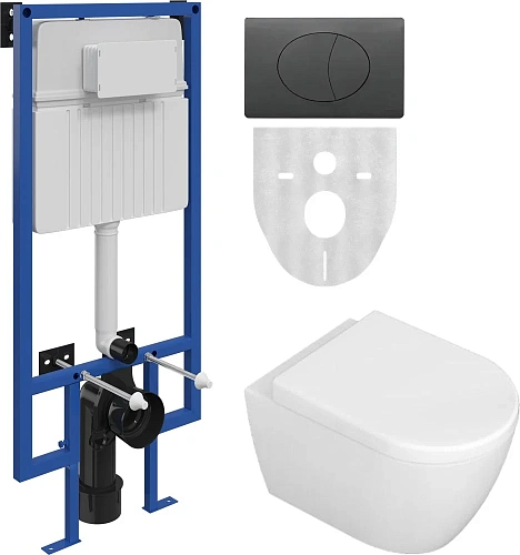 Комплект Унитаз подвесной STWORKI Ларвик 5512 безободковый с микролифтом + Система инсталляции для у 588957 Комплект Унитаз подвесной STWORKI Ларвик 5512 безободковый с микролифтом + Система инсталляции для у 588957