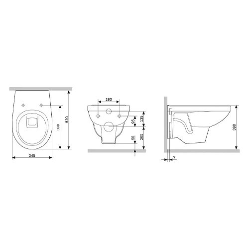 Унитаз подвесной Damixa Jupiter DX77C1738SC с сиденьем микролифт Унитаз подвесной Damixa Jupiter DX77C1738SC с сиденьем микролифт