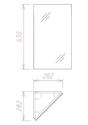 Зеркальный шкаф Onika МИНИ 30.00 угловой Универсальный 303002 Зеркальный шкаф Onika МИНИ 30.00 угловой Универсальный 303002