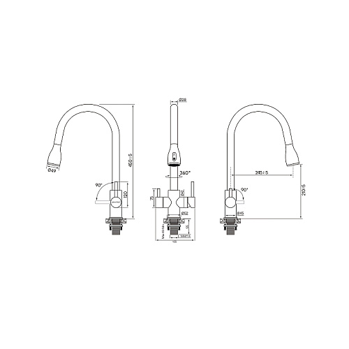 Смеситель для кухни Paulmark LANGE антрацит La214212-AN Смеситель для кухни Paulmark LANGE антрацит La214212-AN