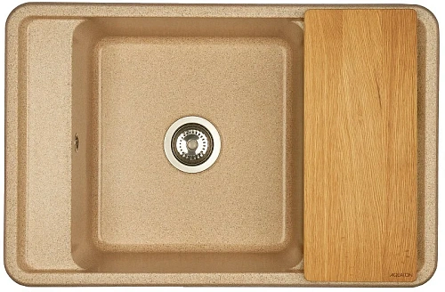 Кухонная мойка Aquaton Беллис 78 1A725032BS220 из литого мрамора, песочный Кухонная мойка Aquaton Беллис 78 1A725032BS220 из литого мрамора, песочный