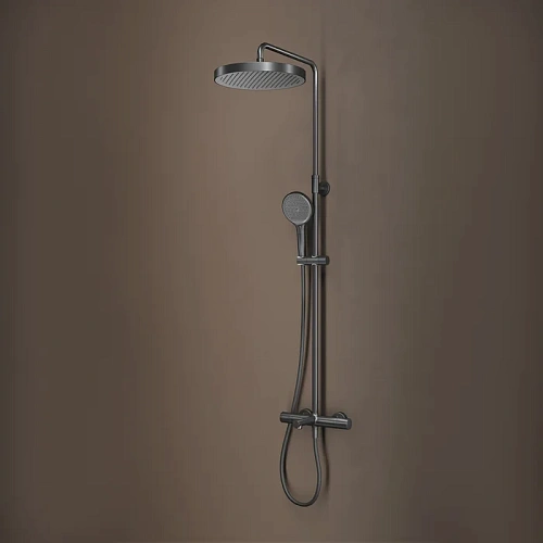 Душевая система IDDIS Duna (DUNGMSTi06) с изливом и термостатом, графит матовый Душевая система IDDIS Duna (DUNGMSTi06) с изливом и термостатом, графит матовый