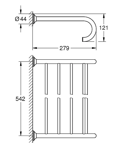 Полотенцедержатель GROHE Essentials Authentic, 542 мм, никель матовый (40660EN1) Полотенцедержатель GROHE Essentials Authentic, 542 мм, никель матовый (40660EN1)