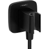 Шланговое подключение Hansgrohe FixFit Porter Q с держателем для душа 26887670, матовый черный Шланговое подключение Hansgrohe FixFit Porter Q с держателем для душа 26887670, матовый черный