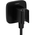 Шланговое подключение Hansgrohe FixFit Porter Q с держателем для душа 26887670, матовый черный Шланговое подключение Hansgrohe FixFit Porter Q с держателем для душа 26887670, матовый черный