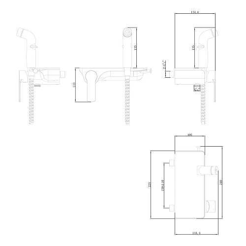 Гигиенический душ Lemark Solo LM7168CW, настенный, хром/белый Гигиенический душ Lemark Solo LM7168CW, настенный, хром/белый