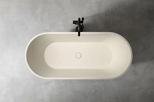 Ванна отдельностоящая ABBER AM9941MBE 170x75 универсальная, светло-бежевый матовая, искусственный камень Ванна отдельностоящая ABBER AM9941MBE 170x75 универсальная, светло-бежевый матовая, искусственный камень