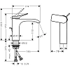 Смеситель для раковины Hansgrohe Vivenis 110 CoolStart, с металлическим сливным гарнитуром 75024700, Смеситель для раковины Hansgrohe Vivenis 110 CoolStart, с металлическим сливным гарнитуром 75024700,