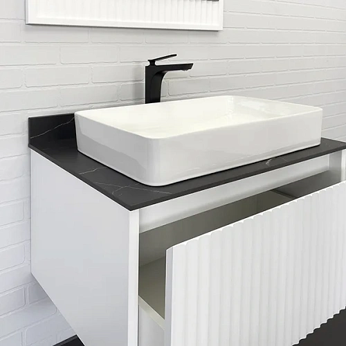 Тумба с раковиной Comforty Марсель-75 00-00013396 белый матовый со столешницей под мрамор Калакатта Блэк c раковиной Comforty 78189 Тумба с раковиной Comforty Марсель-75 00-00013396 белый матовый со столешницей под мрамор Калакатта Блэк c раковиной Comforty 78189