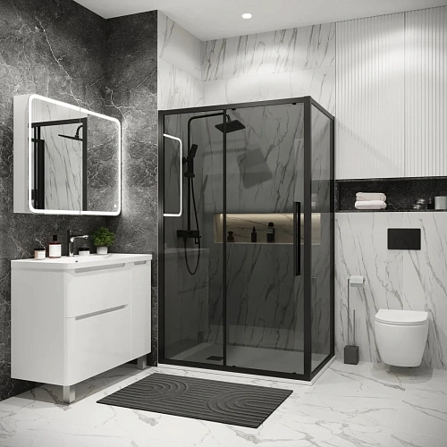 Боковая стенка GROSSMAN Cosmo 200.K33.02.90.21.10 (90x195) черный матовый, стекло тонированное Боковая стенка GROSSMAN Cosmo 200.K33.02.90.21.10 (90x195) черный матовый, стекло тонированное