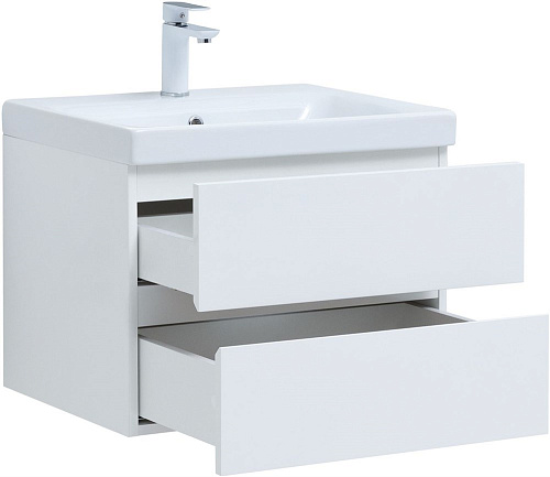 Тумба под раковину Aquanet Беркли 60 белый глянец (2 ящика) 00302349 Тумба под раковину Aquanet Беркли 60 белый глянец (2 ящика) 00302349