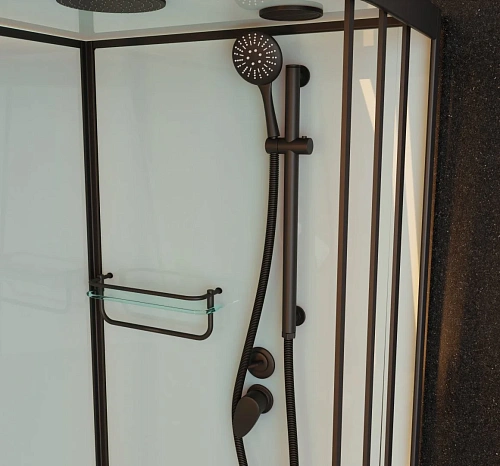 Душевая кабина Frank F410 М Black 110x110 20046 закаленное матовое стекло Душевая кабина Frank F410 М Black 110x110 20046 закаленное матовое стекло