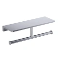Держатель туалетной бумаги Timo Selene 10045/00 двойной с полкой для телефона хром Держатель туалетной бумаги Timo Selene 10045/00 двойной с полкой для телефона хром