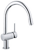 Картинка анонса товара «смеситель для кухни grohe minta с выдвижным c-изливом, хром (32918000)»