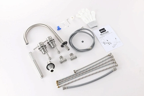 Смеситель на борт ванны ABBER Wasser Kreis 316 AF8113BST сталь брашированная Смеситель на борт ванны ABBER Wasser Kreis 316 AF8113BST сталь брашированная