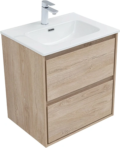 Тумба под раковину Aquanet Милан 60 дуб светлый 00336382 подвесная Тумба под раковину Aquanet Милан 60 дуб светлый 00336382 подвесная