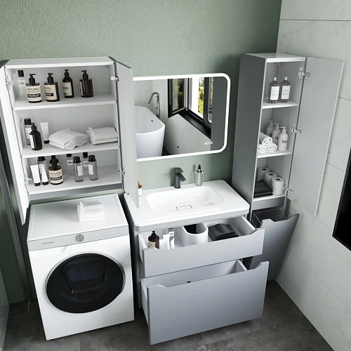 Тумба под раковину Style Line Марелла 80 Люкс антискрейтч серый, PLUS напольная СС-00002403 Тумба под раковину Style Line Марелла 80 Люкс антискрейтч серый, PLUS напольная СС-00002403