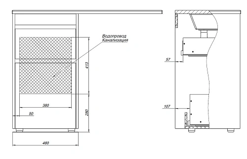 Тумба под раковину Aquanet Токио 48 дуб веллингтон напольная 2 ящика 00333647 напольная Тумба под раковину Aquanet Токио 48 дуб веллингтон напольная 2 ящика 00333647 напольная