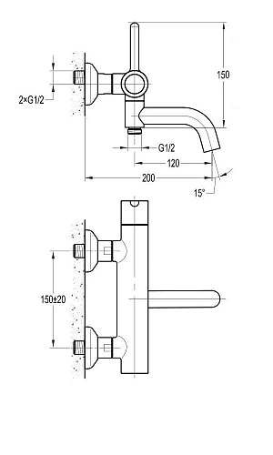 Смеситель для ванны CEZARES ECO-VD-NOP черный матовый Смеситель для ванны CEZARES ECO-VD-NOP черный матовый