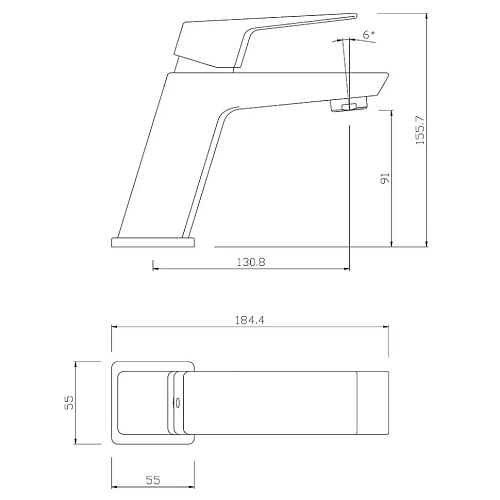 Смеситель для раковины Paini Torre 98CR205 без донного клапана Смеситель для раковины Paini Torre 98CR205 без донного клапана