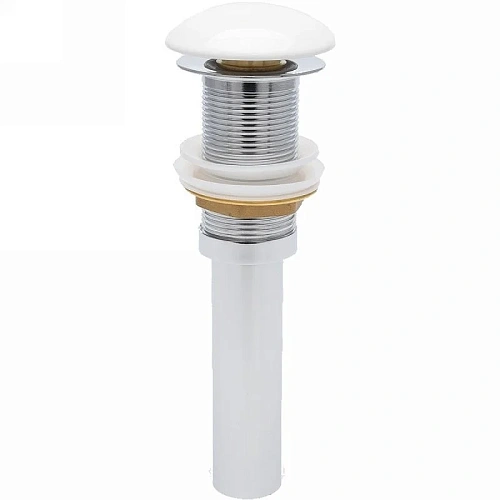 Донный клапан AQUAme AQM7002-0W без перелива, керамическая накладка, цвет белый Донный клапан AQUAme AQM7002-0W без перелива, керамическая накладка, цвет белый