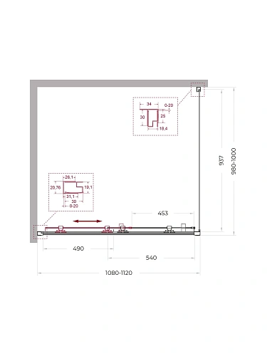 Душевой уголок BelBagno UNO-195-AH-1-110/100-C-Cr 110x100 см, профиль хром, стекло прозрачное Душевой уголок BelBagno UNO-195-AH-1-110/100-C-Cr 110x100 см, профиль хром, стекло прозрачное