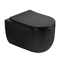Унитаз подвесной ABBER Bequem AC1104TMB черный матовый, безободковый, смыв торнадо Унитаз подвесной ABBER Bequem AC1104TMB черный матовый, безободковый, смыв торнадо