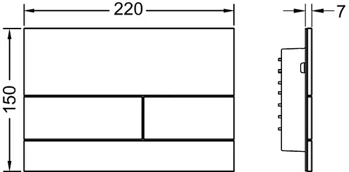 Клавиша смыва TECE TECEsquare 9240826, cтекло серое, сатинированное Клавиша смыва TECE TECEsquare 9240826, cтекло серое, сатинированное
