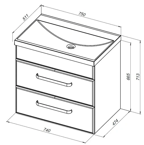 Тумба под раковину Aquanet Лукка 75 белый 00302397 напольная/подвесная Тумба под раковину Aquanet Лукка 75 белый 00302397 напольная/подвесная