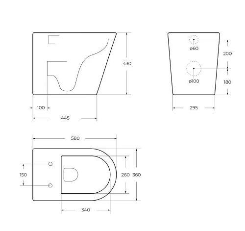 Унитаз приставной BelBagno FLAY-R BB1003CBR без сиденья Унитаз приставной BelBagno FLAY-R BB1003CBR без сиденья