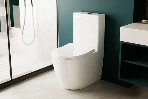 Унитаз напольный ABBER Bequem AC1110T компакт белый, безободковый, смыв торнадо Унитаз напольный ABBER Bequem AC1110T компакт белый, безободковый, смыв торнадо