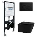 Комплект унитаза ABBER Rechteck AC1201MB черный матовый с инсталляцией AC0105 и кнопкой AC0121MB черный матовый AC1201MB-AC0105-AC0121MB Комплект унитаза ABBER Rechteck AC1201MB черный матовый с инсталляцией AC0105 и кнопкой AC0121MB черный матовый AC1201MB-AC0105-AC0121MB