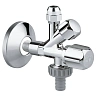 Вентиль угловой GROHE 3/8 дюйма, хром (22033000) комбинированный Вентиль угловой GROHE 3/8 дюйма, хром (22033000) комбинированный
