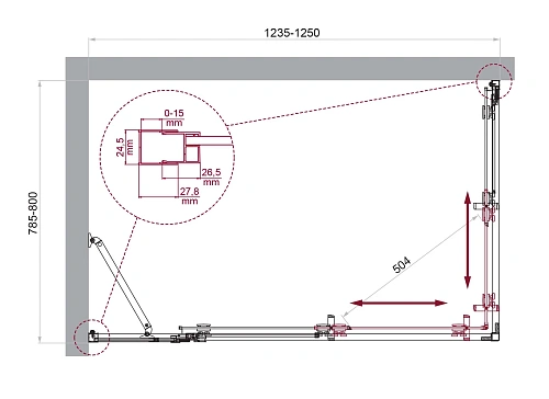 Душевой уголок BelBagno LUCE-AH-21-125/80-C-Cr Душевой уголок BelBagno LUCE-AH-21-125/80-C-Cr