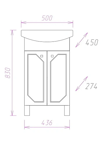 Тумба под раковину Onika КАННЫ 50.11 105003 Тумба под раковину Onika КАННЫ 50.11 105003