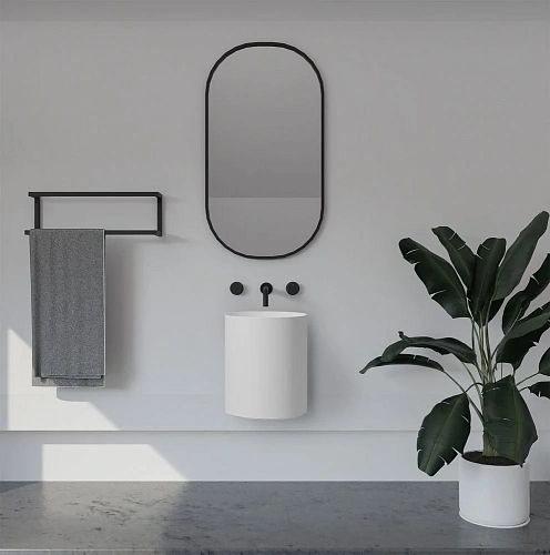 Раковина ABBER Stein AS2624 подвесная, белая матовая Раковина ABBER Stein AS2624 подвесная, белая матовая